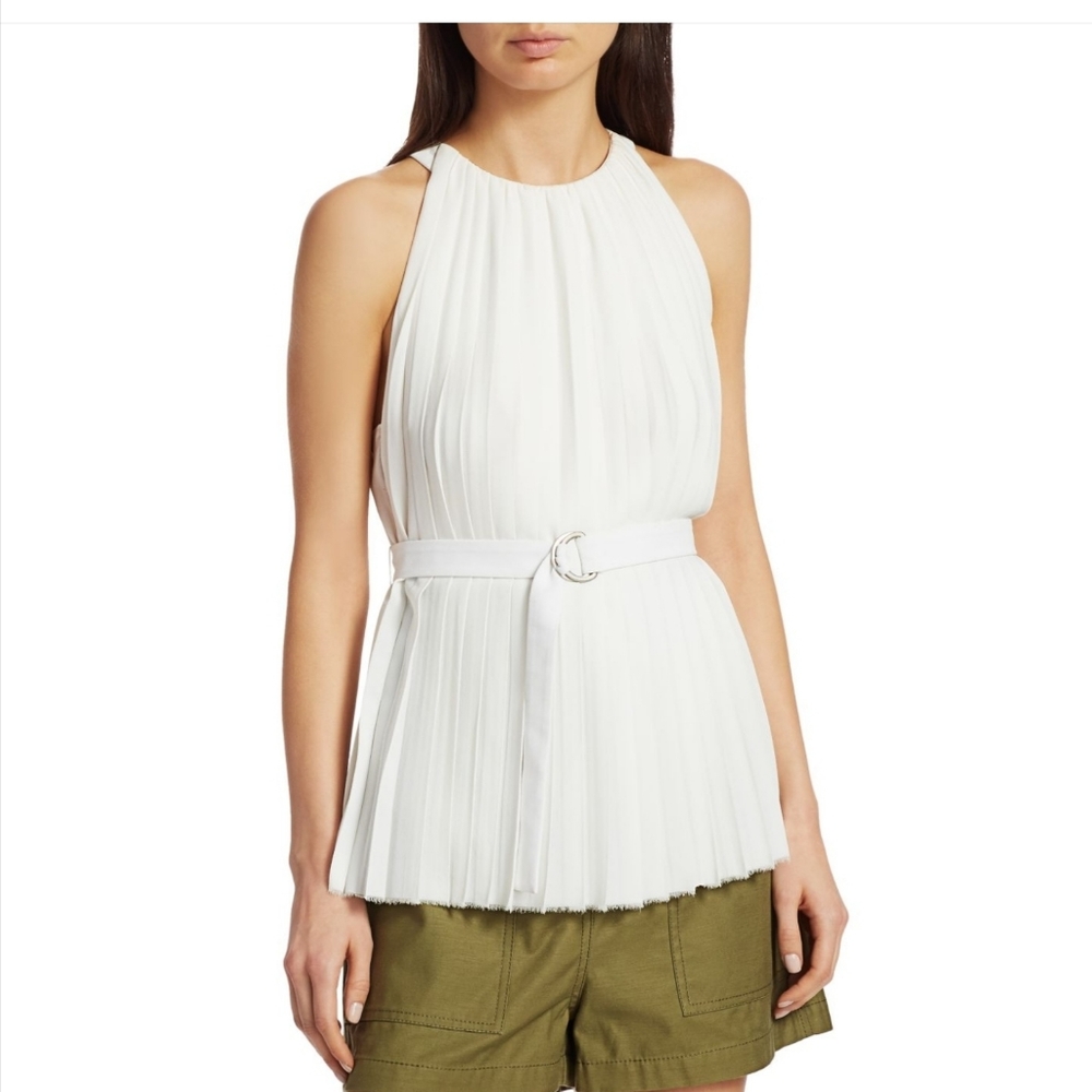 3.1 Phillip Lim knife pleated belted tank white 6